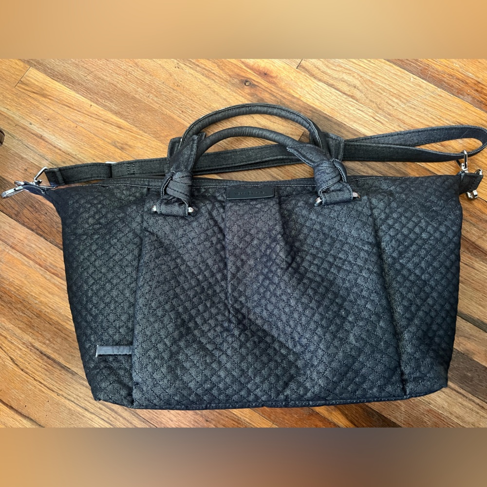 Vera Bradley Denim Blue Hadley Satchel with a Crossbody Strap